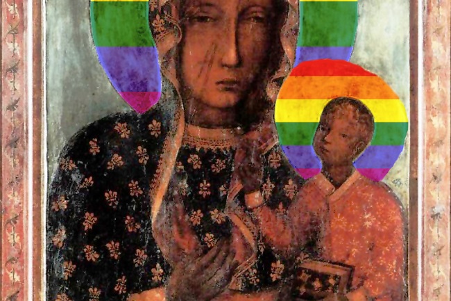 BELGIAN EXHIBITIONS When walls talk - Madonna and Christ with rainbow halos. Elżbieta Podleśna (1968). Poland, 2019